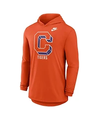 Nike Men's Orange Clemson Tigers Legacy Tri-Blend Dri-fit Long Sleeve Hoodie T-Shirt