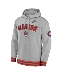 Nike Men's Heather Gray Clemson Tigers Legacy Retro Pullover Hoodie