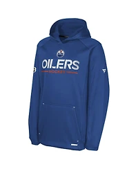 Big Boys and Girls Fanatics Navy Edmonton Oilers Authentic Pro Rink Raglan Hoodie
