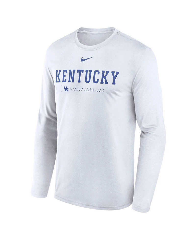 Nike Men's White Kentucky Wildcats 2025 Courtside Basketball Shootaround Legend Dri-fit Long Sleeve T-Shirt