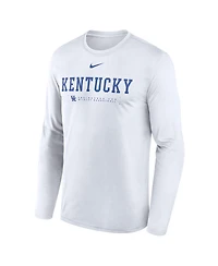 Nike Men's White Kentucky Wildcats 2025 Courtside Basketball Shootaround Legend Dri-fit Long Sleeve T-Shirt