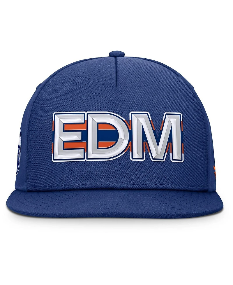 Fanatics Men's Royal Edmonton Oilers Authentic Pro Rink Team Code Snapback Hat