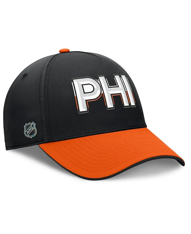 Fanatics Men's Black/Orange Philadelphia Flyers Authentic Pro Rink Team Code Flex Hat
