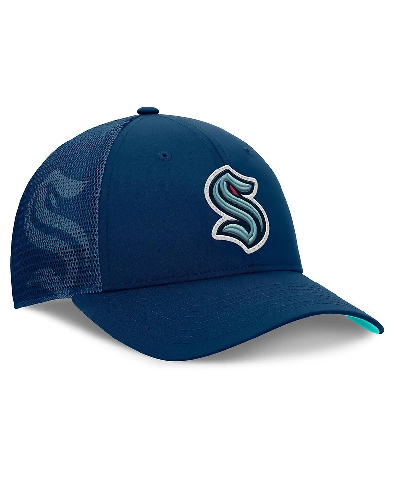 Fanatics Men's Deep Sea Blue Seattle Kraken Authentic Pro Home Ice Trucker Adjustable Hat