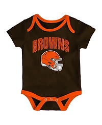 Outerstuff Baby Boys and Girls 3-Piece Cleveland Browns All Day Play Bodysuit Set