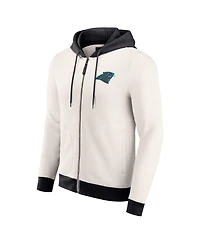 Darius Rucker Collection by Fanatics Men's Cream Carolina Panthers Distressed Graphics Full-Zip Hoodie