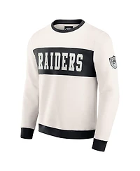 Darius Rucker Collection by Fanatics Men's Cream Las Vegas Raiders Color block Pullover Sweatshirt