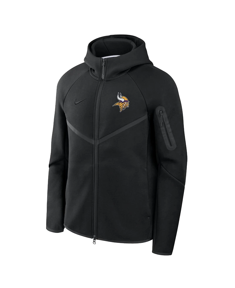 Nike Men's Black Minnesota Vikings Tech Fleece Full-Zip Windrunner Hoodie
