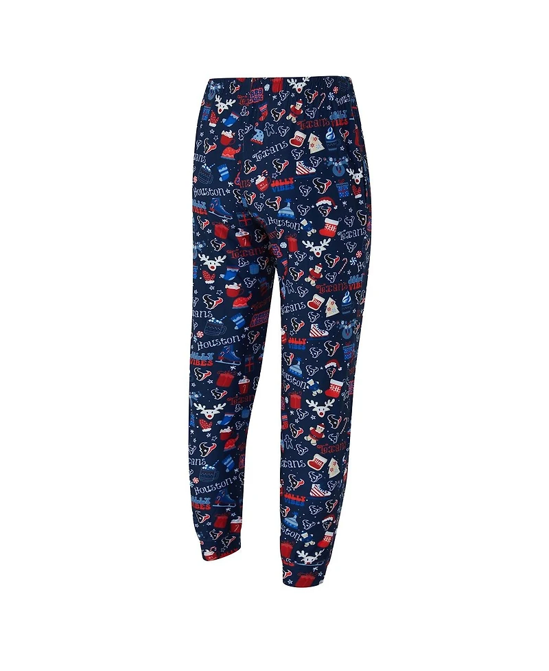 Concepts Sport Men's Navy Houston Texans Chestnut Long Sleeve Top and Pants Set