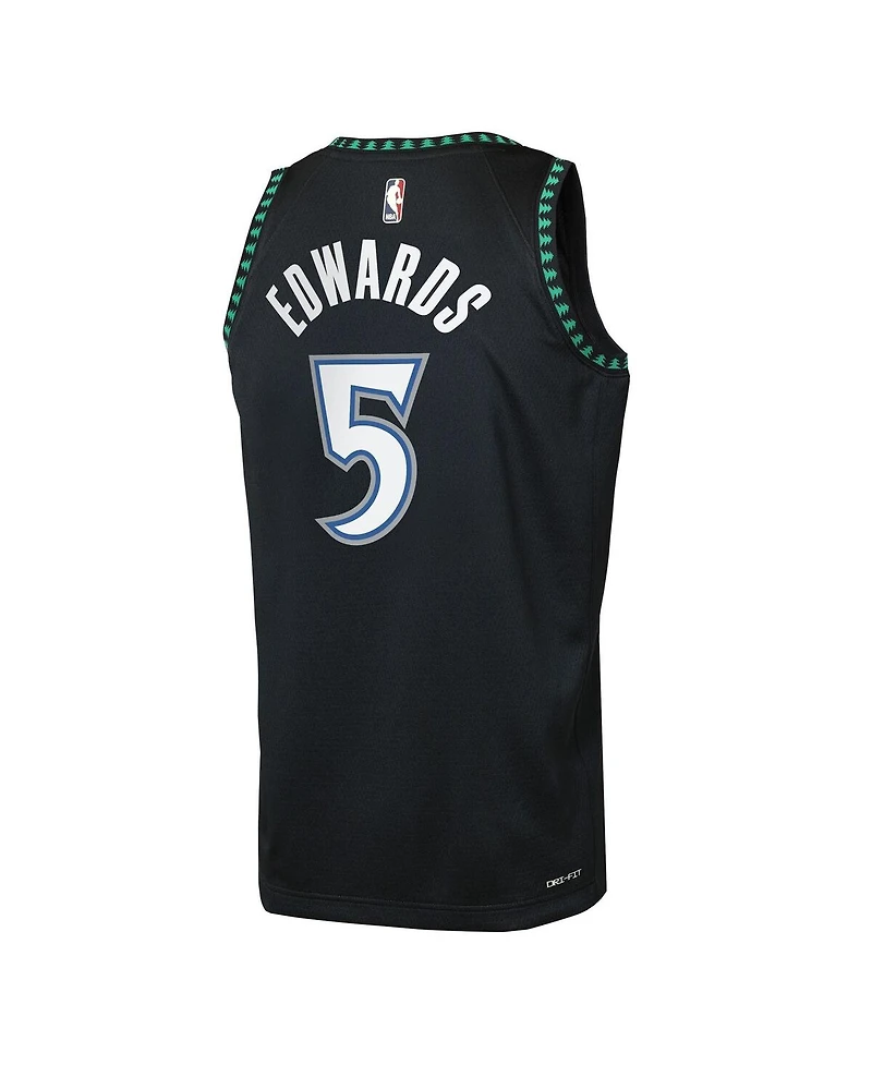 Nike Big Boys and Girls Anthony Edwards Black Minnesota Timberwolves Swingman Jersey
