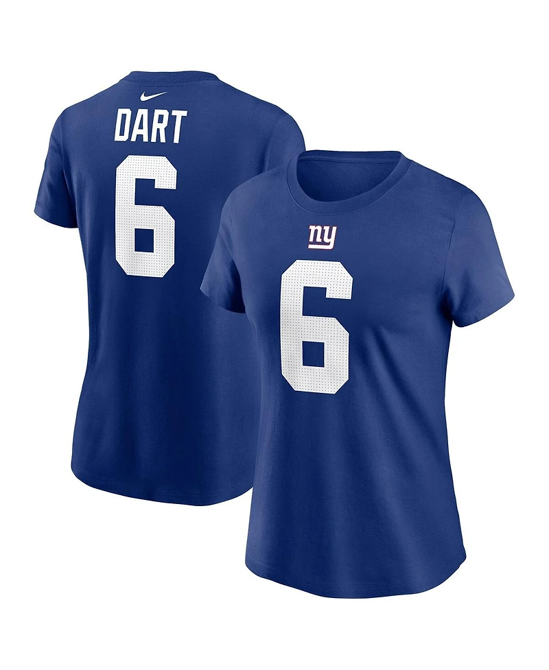 Nike Women's Jaxson Dart Royal New York Giants Name Number T-Shirt