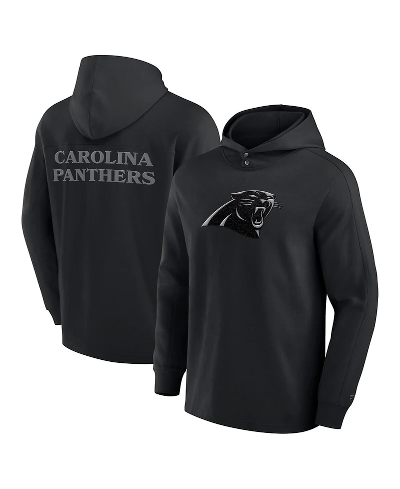 Fanatics Men's Black Carolina Panthers Elements Blaze Tri-Blend Long Sleeve Hoodie T-Shirt