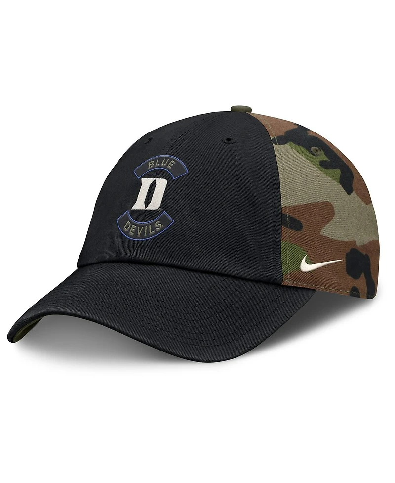 Nike Men's Black/Camo Duke Blue Devils 2025 Military Appreciation Club Adjustable Hat