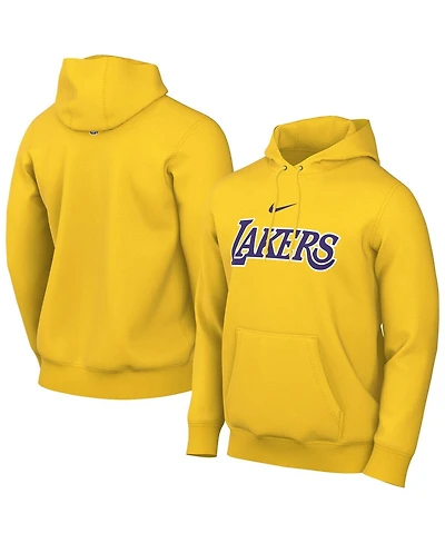 Nike Men's Gold Los Angeles Lakers Sportswear Essential Wordmark Club Hoodie