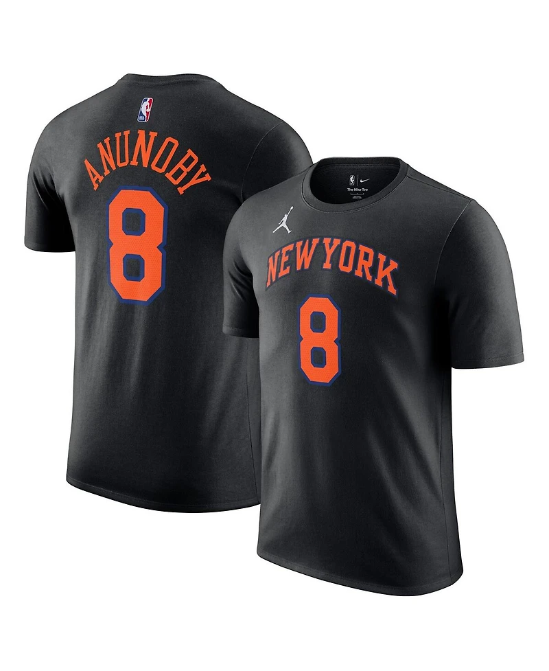 Jordan Men's and Women's Og Anunoby Black New York Knicks Name Number T-Shirt