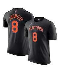 Jordan Men's and Women's Og Anunoby Black New York Knicks Name Number T-Shirt