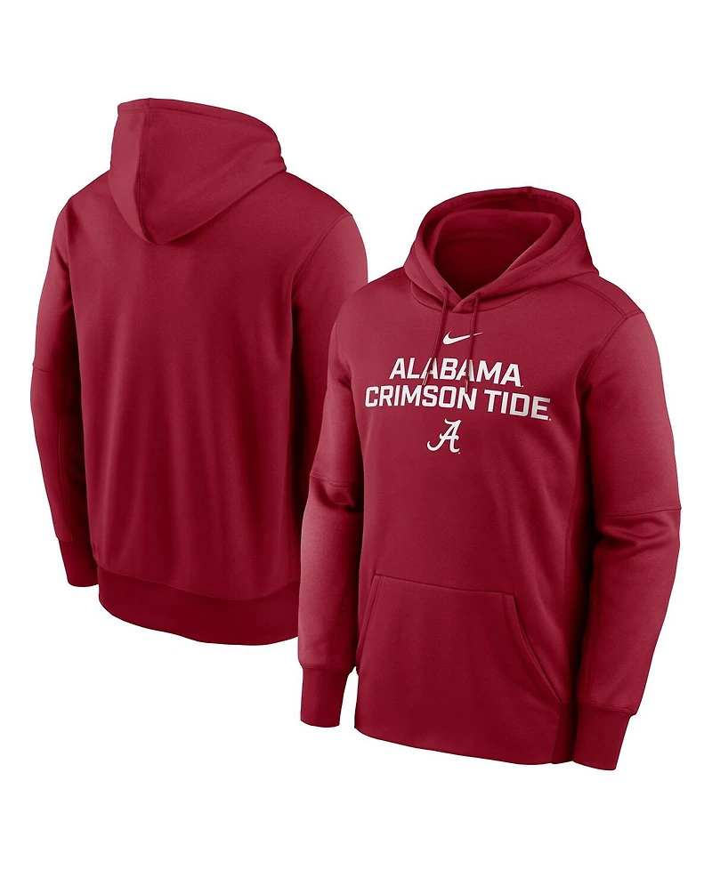 Nike Men's Crimson Alabama Tide Team Stacked Performance Pullover Hoodie
