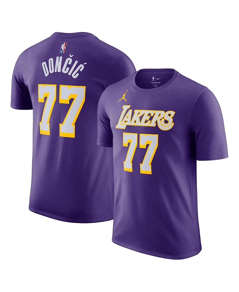 Jordan Men's and Women's Luka Doncic Purple Los Angeles Lakers Name Number T-Shirt
