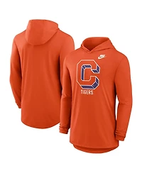 Nike Men's Orange Clemson Tigers Legacy Tri-Blend Dri-fit Long Sleeve Hoodie T-Shirt