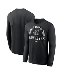 Nike Men's Black Iowa Hawkeyes Legacy Arched Logo Long Sleeve T-Shirt