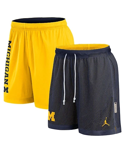 Jordan Men's Navy/Maize Michigan Wolverines Courtside Standard Issue Dri-fit Reversible Shorts