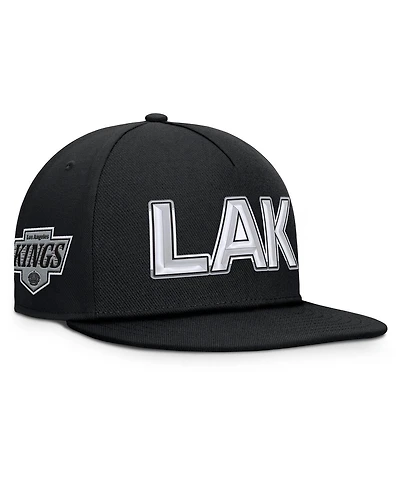 Fanatics Men's Black Los Angeles Kings Authentic Pro Rink Team Code Snapback Hat
