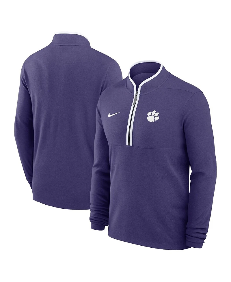 Nike Men's Purple Clemson Tigers Courtside Victory Dri-fit Half-Zip Pullover Sweatshirt