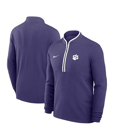 Nike Men's Purple Clemson Tigers Courtside Victory Dri-fit Half-Zip Pullover Sweatshirt