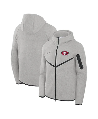 Nike Men's Heather Gray San Francisco 49ers Tech Fleece Full-Zip Windrunner Hoodie