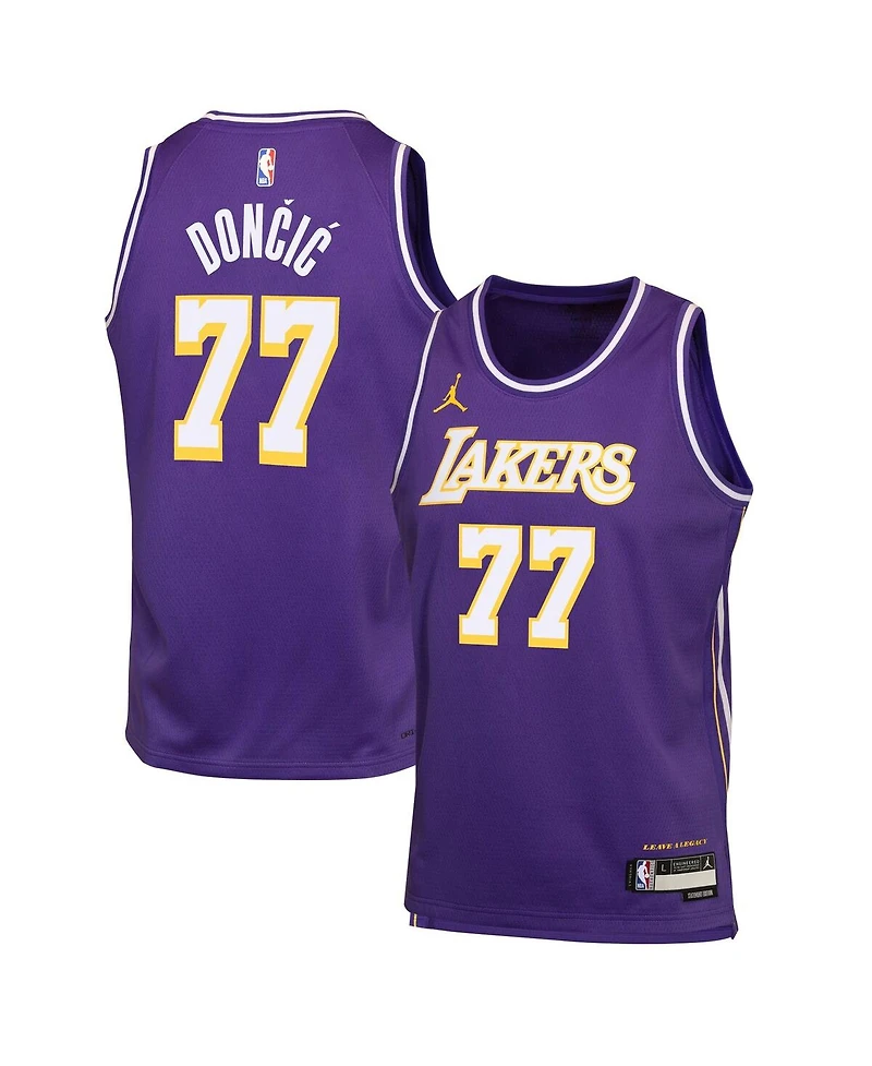 Jordan Big Boys and Girls Luka Doncic Purple Los Angeles Lakers Swingman Jersey