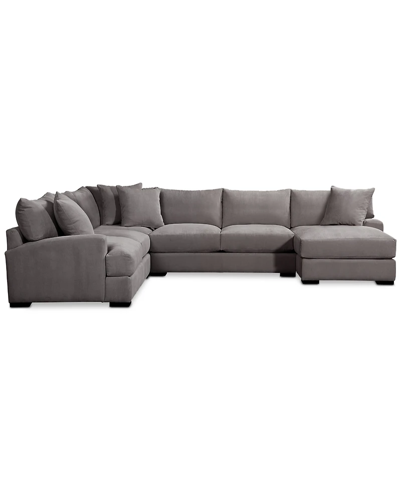 Closeout! Rhyder 4-Pc. 112" Fabric Sectional Sofa with Chaise, Created for Macy's