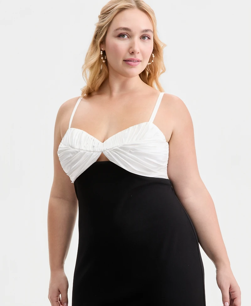 Created for Macy's, City Studios Trendy Plus Ruched-Bust Mermaid Gown