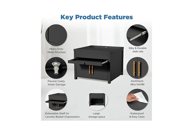 Aecojoy Laundry Pedestal, 700 Lbs Capacity Washer Dryer 29''29''23''H and Stand