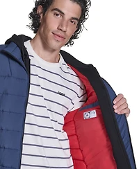 Converse Men's Lightweight Hooded Bib Puffer Jacket