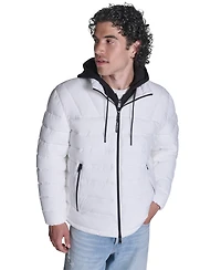 Converse Men's Lightweight Hooded Bib Puffer Jacket