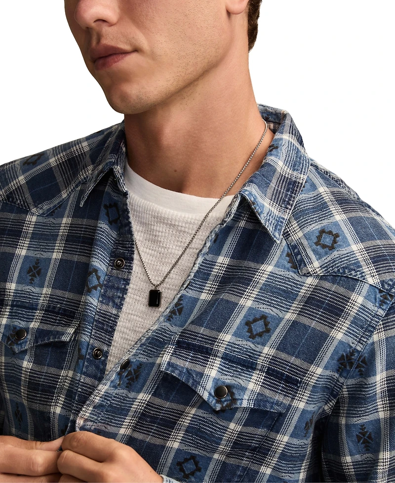 Lucky Brand Men's Dobby Western Long-Sleeve Shirt
