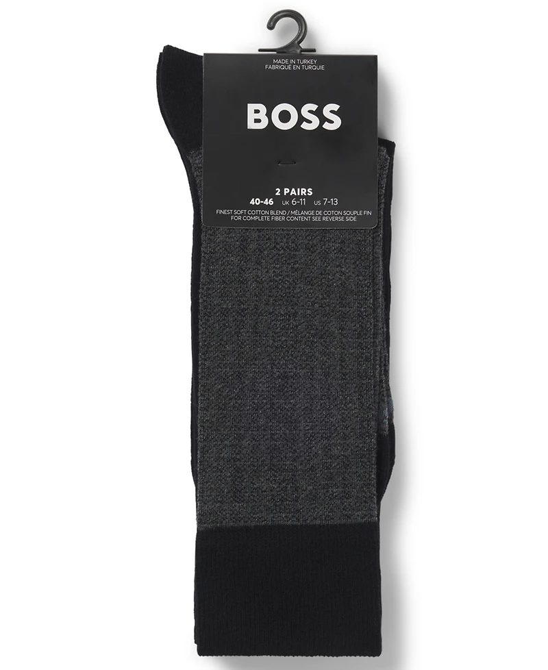 Hugo Boss Men's Mini Pattern Socks, 2-Pack