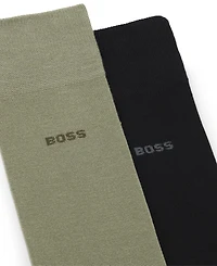Hugo Boss Men's 2-Pack Uniform Color Solid Socks