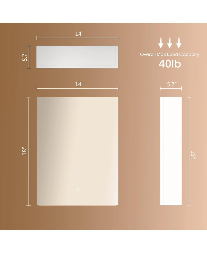 Hauschen Home 18x14 inch Bathroom Wall Cabinet, Saver Storage, Medicine Cabinet with 1 Door and Adjustable Shelves，Flat-Pack Design (White)