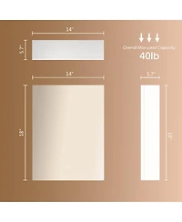 Hauschen Home 18x14 inch Bathroom Wall Cabinet, Saver Storage, Medicine Cabinet with 1 Door and Adjustable Shelves，Flat-Pack Design (White)