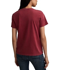 Lucky Brand Women's Coca Cola Circle Santa Graphic Print Top