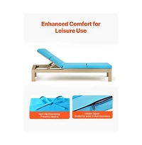 Slickblue Waterproof Chaise Lounge Chair Cushions Set of 2 for Patio.