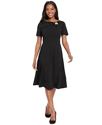 London Times Petite Short Sleeve Dress