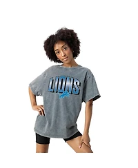 Gameday Couture Women's Gray Detroit Lions Peak Performance Oversized Snow Wash T-Shirt