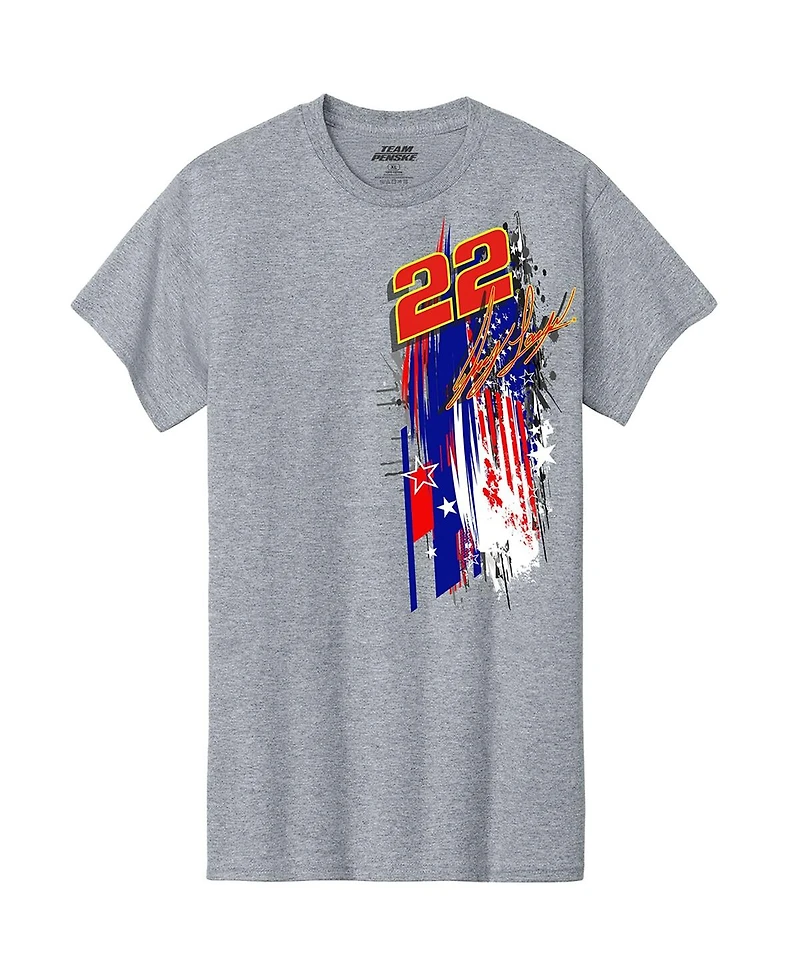 Team Penske Men's Heather Gray Joey Logano Shell-Pennzoil Car T-Shirt