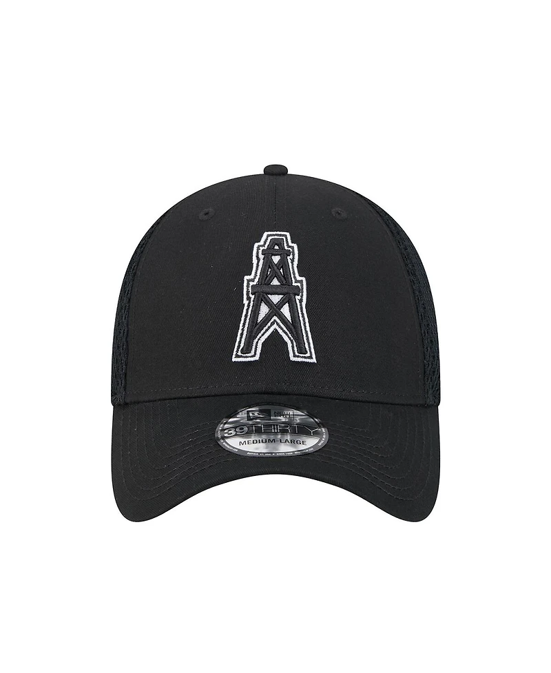 New Era Men's Black Houston Oilers Main Neo 39THIRTY Flex Hat