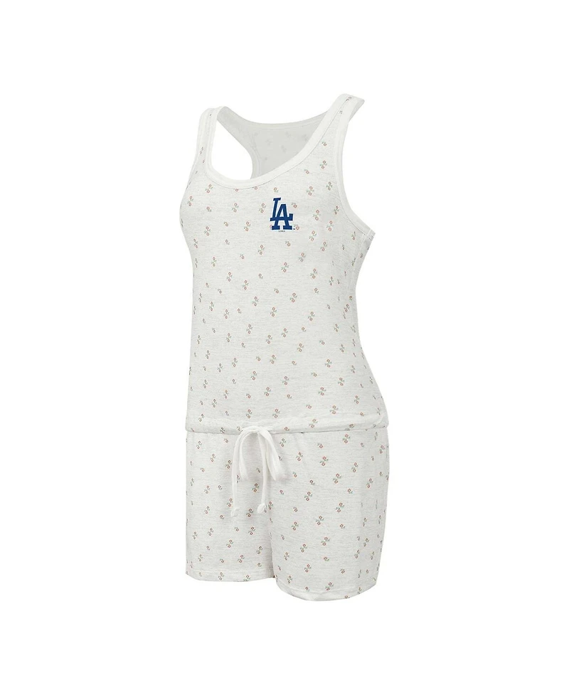 Concepts Sport Women's Cream Los Angeles Dodgers Gardner Hacci Knit Romper
