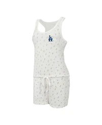Concepts Sport Women's Cream Los Angeles Dodgers Gardner Hacci Knit Romper