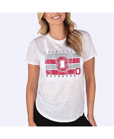 Concepts Sport Women's White Ohio State Buckeyes Infuse Lightweight Slub Knit Top