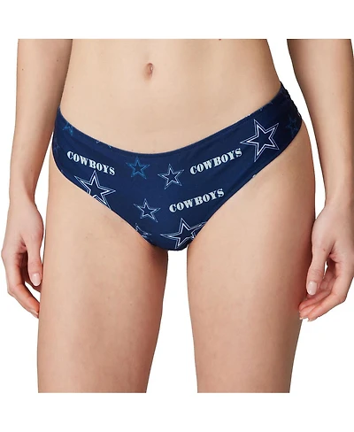 Concepts Sport Women's Navy Dallas Cowboys Mosaic All Over Print Thong